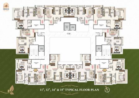  11th , 12th , 14th & 15th TYPICAL FLOOR PLAN